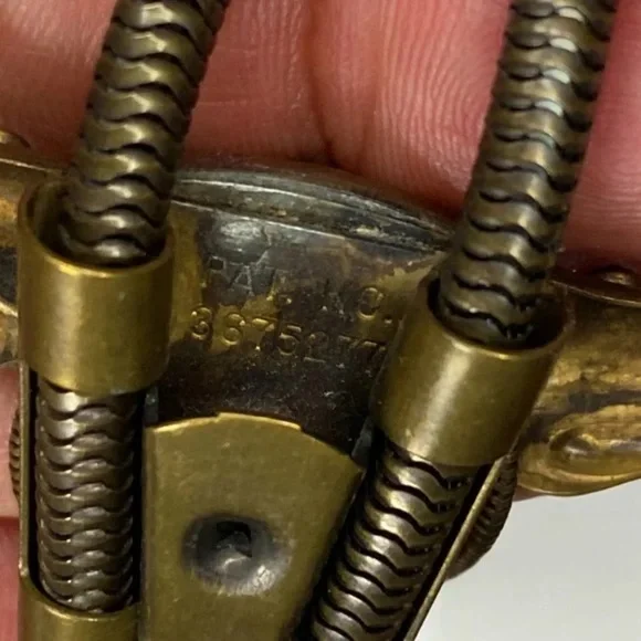 VINTAGE Bronze Bolo Tie with Longhorn Bull Signed with Patent - Picture 5 of 7